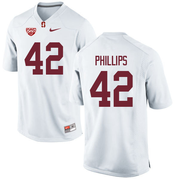 Men #42 Caleb Phillips Stanford Cardinal College Football Jerseys Sale-White - Click Image to Close